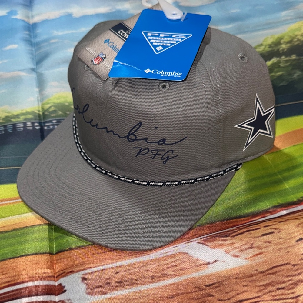 Columbia/Dallas Cowboys Gray PFG Rope-Trim Snapback Hat with Star Logo